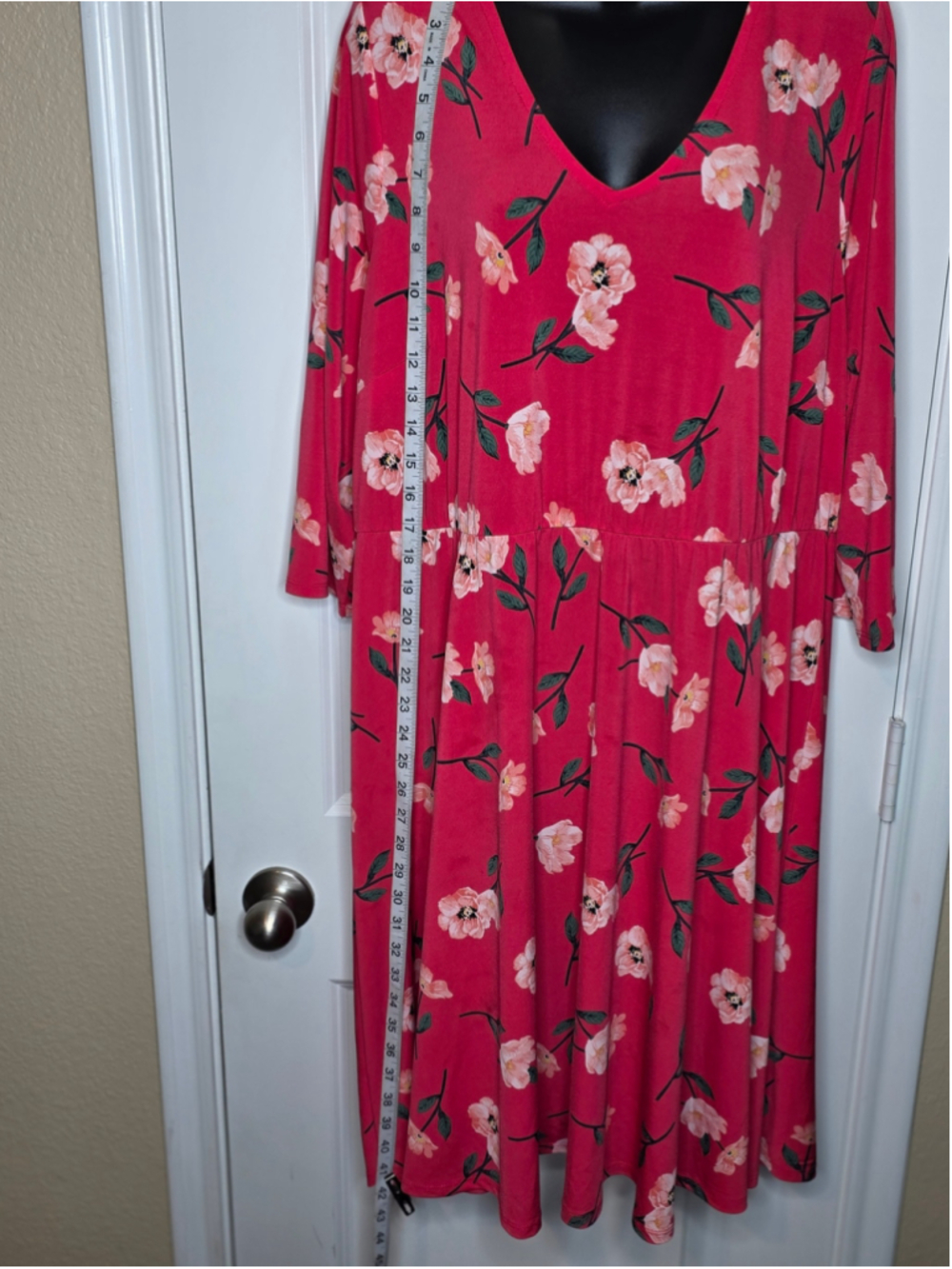 Torrid Women's Plus 3X Pink Floral Midi Dress - Picture 3 of 4